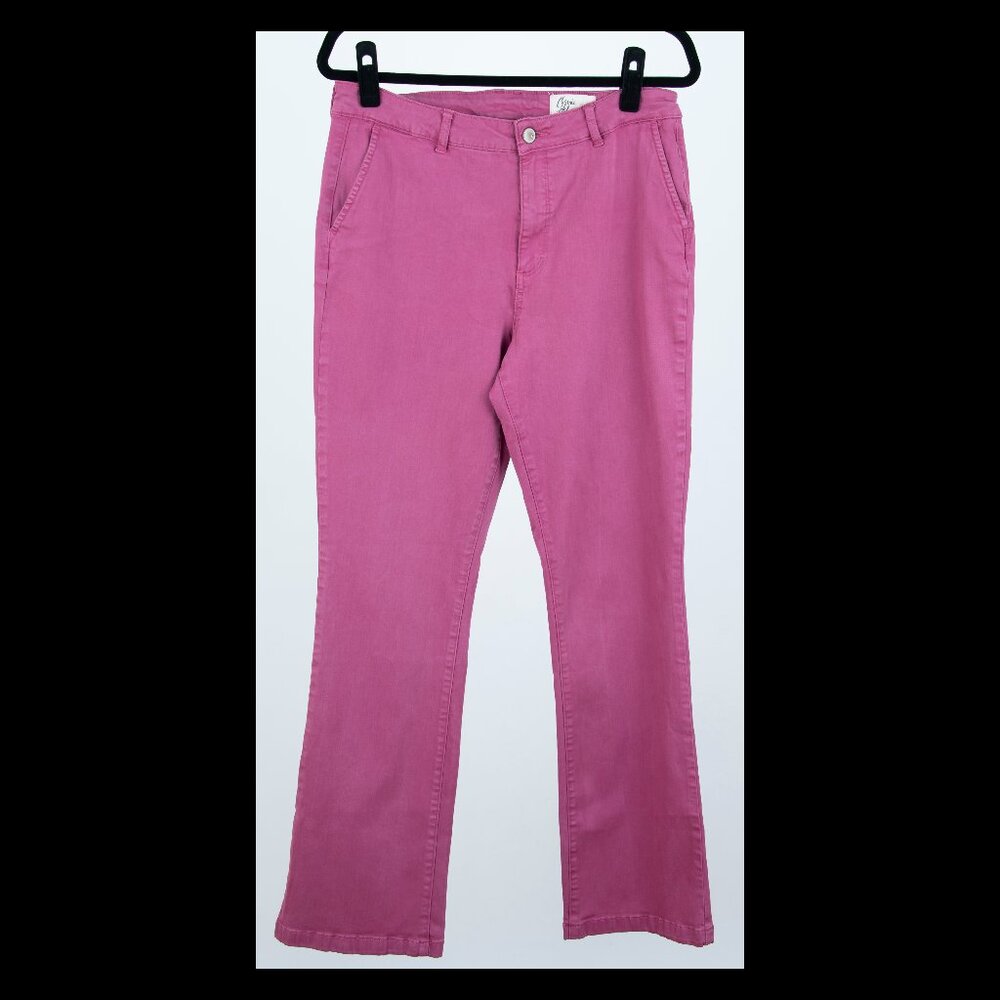 Cosmic Blue Love Womens Dark Pink Callie Eco Stretch Bootcut Pants Size 32 EUC